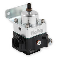 Holley Fuel Pressure Regulator 2-Port 4-9 PSI Black and Clear Anodised Return Style Universal HL12-883