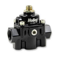 Holley Fuel Pressure Regulators Adjustable Return Inline 15-60 psi Aluminium Black One 3/8 in. NPT Female Inlet One 3/8 in. NPT Female Outlet  HL12-88