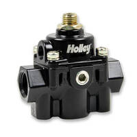 Holley Fuel Pressure Regulators Carburetor Bypass Style Return 4.5-9 psi Black One 3/8 in. NPT Female Inlet One 3/8 in. NPT Female Outlet HL12-887