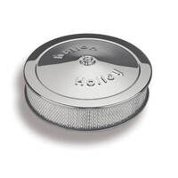 Holley Air Cleaner 14 in. Dia. 3 in. Height White Paper Chrome Stamped Steel HL120-102