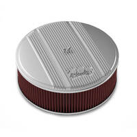 Holley Air Cleaner 14 in. Dia. 4 inch Height Red Washable Polished Cast Aluminum HL120-155