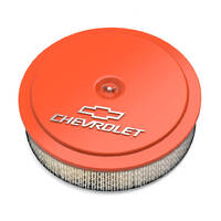 Holley Air Cleaner 14 in. Dia. 3 in. Height White Paper Factory Orange Cast Aluminum w/ GM Bowtie Logo HL120-216