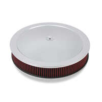 Holley Air Cleaner 16 in. Dia. 3 in. Height Red Washable Chrome Stamped Steel HL120-4130