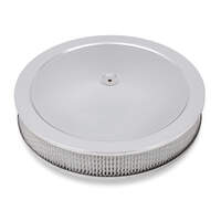 Holley Air Cleaner 16 in. Dia. 3 in. Height White Paper Chrome Stamped Steel HL120-4135