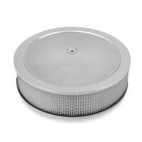 Holley Air Cleaner 16 in. Dia. 4 in. Height White Paper Chrome Stamped Steel HL120-4145