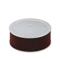 Holley Air Cleaner 16 in. Dia. 6 in. Height Red Washable Chrome Stamped Steel HL120-4160