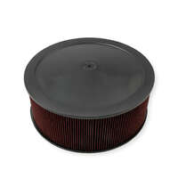 Holley Air Cleaner 16 in. Dia. 6 in. Height Red Washable Black Stamped Steel HL120-4260