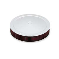 Holley Air Cleaner 16 in. Dia. 3 in. Height Red Washable Chrome Stamped Steel HL120-4530