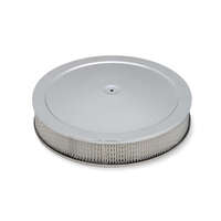 Holley Air Cleaner 16 in. Dia. 3 in. Height White Paper Chrome Stamped Steel HL120-4535