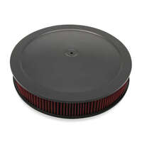 Holley Air Cleaner 16 in. Dia. 3 in. Height Red Washable Black Stamped Steel HL120-4630