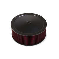 Holley Air Cleaner 16 in. Dia. 6 in. Height Red Washable Black Stamped Steel HL120-4660