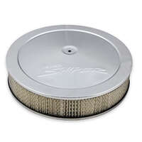 Holley Air Cleaner 14 in. Dia. 3 in. Height White Paper Chrome Stamped Steel HL120-530