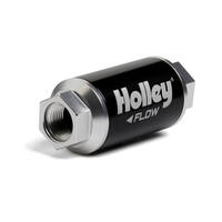 Holley Fuel Filter Inline Billet Aluminium Stainless Mesh 40 Microns 100 GPH 3/8 in NPT Female Threads HL162-562