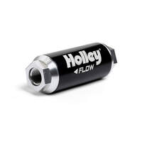 Holley Fuel Filter Inline Billet Aluminium Paper 10 Microns 260 GPH -12 AN O-ring Female Threads HL162-570