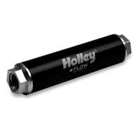 Holley Fuel Filter VR Series Billet Inline 460 gph 10 microns Black Housing Synthetic Fiber Element HL162-575