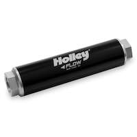 Holley Fuel Filter VR Series Billet Inline 460 gph 40 microns Black Housing Synthetic Fiber Element HL162-576