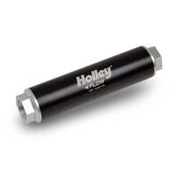 Holley Fuel Filter VR Series Billet Inline 460 gph 100 microns Black Housing Synthetic Fiber Element HL162-577