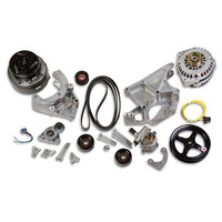 Holley Pulley Kit LS Swap Serpentine Alternator Power Steering A/C GM Type 2 130 Amp Alternator Natural Kit HL20-136