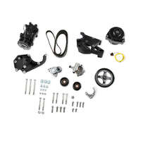 Holley Pulley Set Serpentine LS Engine Swap Accessory Drive System Sanden 508 A/C Only Black Powdercoated Chevrolet GMC V8 Kit HL20-137BK