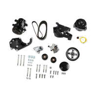 Holley Pulley Set Serpentine LS Engine Swap Accessory Drive System Sanden 7B10 A/C Only Black Powdercoated Chevrolet GMC V8 Kit HL20-138BK