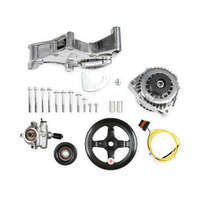 Holley Pulley Set Serpentine LS Engine Swap Accessory Drive System Without A/C Polished Chevrolet V8 Kit HL20-143P