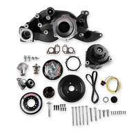 Holley Accessory Drive System Mid-mount 6-groove Serpentine with Alt/Tensioner/SFI Damper Black Chevrolet LS Kit HL20-182BK