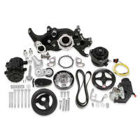 Holley Accessory Drive System Mid-Mount Black Serpentine 6-groove GM Type 2 Sanden SD-7 Chevrolet LS Kit HL20-185BK