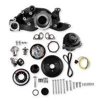 Holley Accessory Drive System Mid-mount 6-groove Serpentine with Alt/Tensioner/SFI Damper Black Chevrolet LS7 Kit HL20-192BK