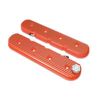 Holley Valve Cover Centerbolt Stock Cast Aluminium Orange Powdercoated Baffled LS Pair HL241-133