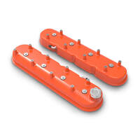 Holley Valve Cover w/ Coil Mounts Tall Height GM LS Engines Cast Aluminum Factory Orange Pair HL241-164