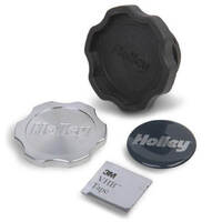 Holley Oil Fill Cap Octagon Plastic Black Includes Billet Aluminium Insert Domed Decal HL241-224