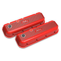 Holley Valve Cover Vintage Series Vintage Series Big Block Chevrolet Cast Aluminum Gloss Red Pair HL241-303