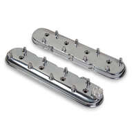 Holley Valve Cover w/ Coil Mounts Standard Height GM LS Engines Cast Aluminum Polished Pair HL241-90