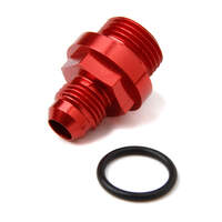 Holley Fitting Straight Male -6 AN to Straight Cut Male -8 AN O-Ring Aluminium Red Anodised HL26-142-2