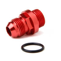 Holley Fuel Bowl Fitting Aluminium Red Anodised -8 AM Male O-Ring to -8 AN Male Threads Ultra Series HL26-143-2