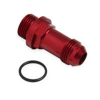 Holley Carburetor Inlet Fitting Aluminium Red Anodised -8 AN Male Threads -8 AN O-ring Male Threads HL26-153-2