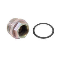 Holley Fitting Straight Steel Zinc Finish 5/8-18 in. Female Thread Inverted Flare 7/8-20 in. Male Thread Adapter HL26-162