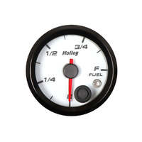 Holley Gauge Fuel Level Standalone Style Analog Empty-Full 2 1/16 in. White Face Programmable HL26-614W