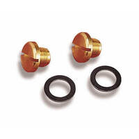 Holley Fittings Fuel Bowl Plugs Male Threads Brass Natural Pair HL26-85