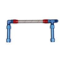 Holley Fuel Line Braided Flex Stainless Aluminium Red/Blue Fittings -8 AN Male -8 AN Female Ultra 4150HP HL34-46