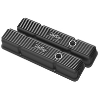 Holley Vintage Series Finned Valve Covers Black Suit SB Chev V8 241-242