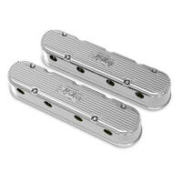 Holley Valve Cover Vintage Series 3.75 in. Height GM LS Engines Cast Aluminum Polished Pair HY241171