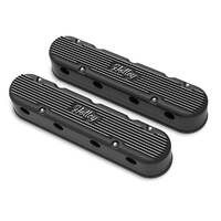 Holley Valve Cover Vintage Series 3.75 in. Height GM LS Engines Cast Aluminum Satin Black Machined Pair HY241172