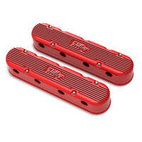 Holley Valve Cover Vintage Series 3.75 in. Height GM LS Engines Cast Aluminum Gloss Red Pair HY241174