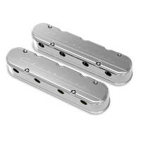 Holley Valve Cover Chevrolet Script 3.75 in. Height GM LS Engines Cast Aluminum Polished Pair HY241176