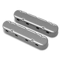 Holley Valve Cover Finned 3.75 in. Height GM LS Engines Cast Aluminum Natural Pair HY241180