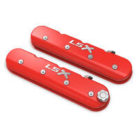 Holley Valve Cover GM Licensed Tall Height GM LS Engines Gloss Red Pair HY241409