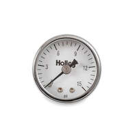 Holley Gauge Fuel Pressure 0-15 psi 1 1/2 in. Analog Mechanical White Face HY26500