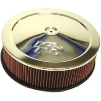 K&N Chrome Custom Air Cleaner Filter 14 x 4" Neck Size 7-5/16" 186mm 60-1235