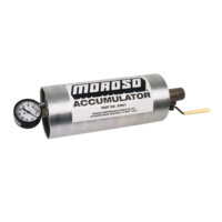 Moroso Engine Oil Accumulator 1.5 Quarts 10.0in. x 4.25in. Aluminium Natural Finish Gauge Shut-Off Valve Each